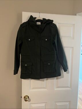 Market & Spruce Hooded Utility Jacket in Dark Green